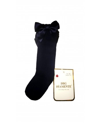 3/4 детски чорапи с панделка в тъмно синьо Diamente